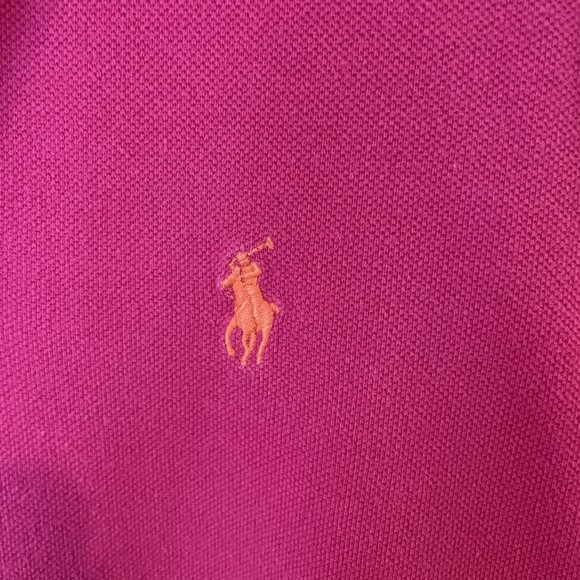 Womens Ralph Lauren Polo Hot Pink Size Medium Short Sleeve Shirt 100% Cotton EUC - Picture 4 of 7